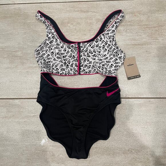 NEW NIKE PARTY DOTS CUTOUT ONE PIECE SWIMSUIT SIZE XL! - 0137 - Picture 2 of 4